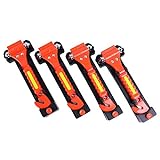 GoDeCho 4 PCS Car Emergency Escape Window Breaker and Seat Belt Cutter Hammer with Light Reflective Tape,Life Saving Survival Kit,Red