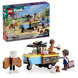 LEGO Friends Mobile Bakery Food Cart Playset, Cooking Toy for Pretend Play, Small Gift for Kids, Girls and Boys Ages 6 and Up with Aliya and Jules Mini-Dolls, Aira Dog Figure and Food Toys, 42606