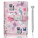 Cat Diary with Lock , Journal with Lock bundled with Pen , Locking Journal with PU Leather , Notebook with Lock A5 size , Locked Journal , Journals with locks , Journal Lock , Girl Diary , Adult Diary