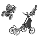 caddytek Caddycruiser One Version 8 - One-Click Folding 4 Wheel Golf Push Cart, Dark Grey
