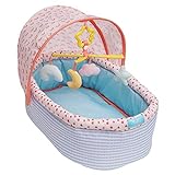 Manhattan Toy Stella Collection Soft Baby Doll Crib with Removable Canopy and Mobile for 12' to 15' Baby Dolls