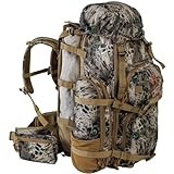 HUNTIT Hunting Backpack Multi Day Hunting Pack Camo Hunting Bag with Meat Compartment Hunting Day Pack with Built in Aluminum Frame Bow Rifle Holder(PRYM1 MP)