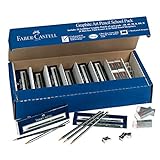 Faber-Castell Creative Studio Graphite Art Pencil School Pack - 144 Graphite Pencils - 24 Pencil Sharpeners - 24 Pencil Eraser