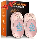WOWGO Hand Warmers Rechargeable, 2 Pack Electric Hand Warmer 6000mAh Reusable Handwarmers with 20Hrs Long Heating, Portable Pocket Heater, Gift for Christmas, Camping, Golf, Hunting (Pink+Gold)
