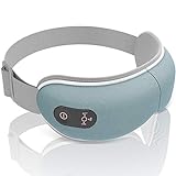 SereneLife Eye Massager with Heat - Rechargeable Smart Stress Relief Therapy Folding Massage Visor Mask W/Adjustable Headband, Acupressure Pneumatic, Air Pressure, Timer, Hot Compress