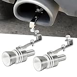 jogpun 2 PCS Car Turbine Whistle Simulator, Exhaust Pipe Noise Sound Alloy Enhancement Device, Blow Valve Tip Tailpipe Whistle Growler, Universal Accessories for Most Cars Dirt Bike (Silver #M)