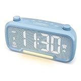 Mesqool Digital Alarm Clock with 2 USB Chargers,Bluetooth Speaker, FM Radio,Night Light,5-Level Dimmer,Adjustable Volume,12/24H,Snooze,Battery Backup,Loud Clock Radio for Heavy Sleepers Adults