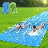 30 x 6Ft Slip and Slide for Adults with 2 Bodyboards, Extra Long Heavy Duty Slip n Slide Backyard with Sprinkler, Lawn Big Water Slide Tarp for Adults