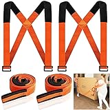 DEYACE Moving Straps 2-Person Lifting Straps for Moving Furniture, Appliances, Mattresses or Any Item up to 800 lbs Orange