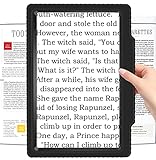 5X Large Page Magnifying Glass for Reading, Full-Page Viewing Area Magnifier Handheld Lightweight Magnifier for Reading Seniors and Low Vision Person Black