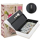 KYODOLED Diversion Book Safe with Combination Lock,Money Hiding Box,Safe Secret Hidden Metal Lock Box,Collection Box,9.5' x 6.2' x 2 .2',France