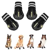 DcOaGt Dog Shoes for Large Dogs, Waterproof Anti-Slip Dog Boots & Paw Protectors for Hot Pavement Summer Winter Snow, Breathable and Reflective Dog Booties for Hiking/Walking/Outdoor/Floor