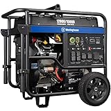 Westinghouse WGen12000 Ultra Duty Portable Generator - 12000 Rated Watts & 15000 Peak Watts - Gas Powered - Electric Start - Transfer Switch & RV Ready - CARB Compliant
