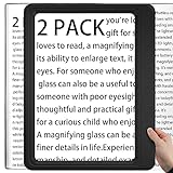 [2 Pack] 5X Magnifying Glass for Reading Large Page Viewing Area Magnifiers Lightweight Handheld Magnifier for Reading Seniors and Low Vision Person Black