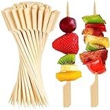 300PCS Cocktail Picks Bamboo Skewers For Appetizers, FATLODA Paddle Wooden Skewers, Fancy Flat Toothpicks For Appetizers, 4.7 IN Bamboo Sticks For Party Sandwich Fruit Charcuterie Boards Accessories