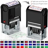 Bertiveny Custom-Date-Stamps Self Inking Stamp Personalized-Date-Stamp with Siganture Self-Inking Heavy Duty Date Stamper for Office Business,2-Color Ink Pads - Many Colors & Fonts (1 pcs Date Stamp)