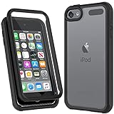 iPod Case Compatible with iPod Touch 7th & 6th & 5th Generation,Build in Screen Protector,Heavy Duty Shock Resistant Hybrid Rugged Cover for iPod Touch-Black