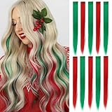 eastsecret 10 PCS Rainbow Hair Clips Colored Hair Extensions Clip in Hair Extensions Colorful Synthetic 22inch Long Straight Highlight Hairpieces for Women Girls Kids Christmas Party Daily Gift