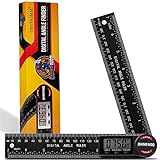 Digital Angle Finder Protractor, Angle Finder Ruler with 7inch/200mm, Angle Measuring Tool for Woodworking/Carpenter/Construction/DIY Measurement(2 Batteries Included) (Enhanced ABS)