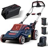 PowerMax 84-Volt Lithium Battery Self-propelled Lawn Mower Cordless Brushless Motor Smart Cut (TM) 20-Inch 70mins Running Two 2.5AH Batteries Included - M010A00