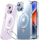 CASEKOO Magnetic Clear Designed for iPhone 14 Case with Invisible Stand [Never Yellow] [Compatible with MagSafe] Protective Shockproof Slim Phone Cases for Women Men 6.1'' 2022, Clear