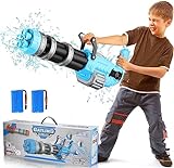 1000 CC Electric Water Gun for Kids Ages 8-12, Adults Automatic Squirt Guns, 30 FT Strongest Long Range The Super Large Capacity Big Watergun Outdoor Toys, Summer Pool Gift, Waterguns King (Blue)