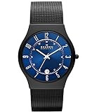 Skagen Men's Sundby Three-Hand Date Midnight Black Titanium Mesh Band Watch (Model: T233XLTMN)