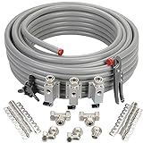 HOOTSUM 3/4 Inch Compressed Air Piping System, 120FT HDPE Pipe, Air Compressor Fittings and Accessories, Wall Outlet Blcoks, Air Line Tubing Kit for Garage Shop