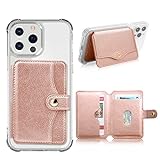 M-Plateau Phone Wallet Stick on, 3M Adhesive Slim Credit Card Holder for Cell Phone and Phone Case Phone Card Holder Compatible with Most Smartphones Pink