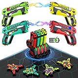 Rechargeable Laser Tag Guns Set - VATOS Laser Tag 4 Player Pack with Vests | Infrared Guns Set,2.4GHz Data SYNC Display Laser Game for Kids Teen Adults Family Group Activity for Boys Girls Aged 6-12+
