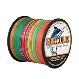 HERCULES Super Strong 100M 109 Yards Braided Fishing Line 6 LB Test for Saltwater Freshwater PE Braid Fish Lines 4 Strands - Multicolor, 6LB (2.7KG), 0.08MM