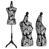 SIMEFUL Female Mannequins Body Torso Dress Form with Tripod Base Stand, 52'-67' Height Adjustable Manikin, Portable Display Clothing Forms for Sewing Dress Window Display Photography & Home Decor