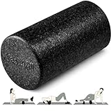 Yes4All High Density Foam Roller for Back, Variety of Sizes & Colors for Yoga, Pilates - Black - 12 Inches
