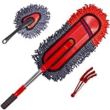 Soft Microfiber Car Duster Exterior Scratch Free Multipurpose Duster with Extendable Handle Duster for Car, Truck, SUV, RV and Motorcycle
