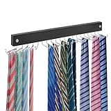 Tie Rack Wall Mounted, Tie, Belt and Scarf Hanger 20 Hook, Tie and Belt Organizer