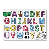 Melissa & Doug Lift & See Alphabet Wooden Peg Puzzle (26 pcs) - FSC Certified