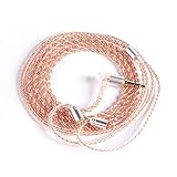KBEAR 4 Core Upgrade Copper Earphone Cable, HiFi Earbud Headset Replacement TRS Cable Copper Extension Cable for KZ ZST ES4 AS10 C10 TRN V80 V90 (2PIN 3.5mm, Pink)