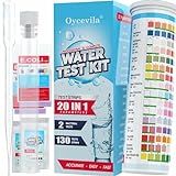 20 in 1 Water Testing Kit Home, Easy & Simple Drinking Water Test Kit & Well Water Test Kit, 130 Strips Water Test Strips for Hardness, pH, Lead, Iron, Fluoride, Chlorine, Bacteria, Etc - by Oycevila