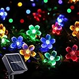 ITICdecor Solar String Flower Lights Outdoor Waterproof 50 LED Fairy Light Decorations for Garden Fence Patio Yard Christmas Tree, Lawn, Party (Multi-Colored)