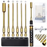 HobbyPark 6 in 1 RC Hex Driver Screwdriver Set 1.5mm 2.0mm 2.5mm 3.0mm & Hex Nut Driver & Phillips Bit and Wheel Wrench for RC Car Hobby Tool Kit