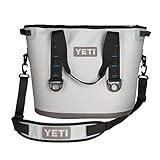 YETI Hopper 30 Portable Cooler, Fog Gray/Tahoe Blue , 16 x 22.6 x 12-Inch
