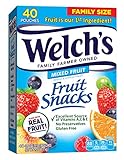 Welch's Fruit Snacks, Mixed Fruit, Gluten Free, Bulk Pack, 0.9 oz Individual Single Serve Bags 40 Count (Pack of 1)