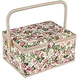 Large Sewing Basket with Accessories, Sewing Organizer Box for Sewing Supplies and DIY Crafting Tools Storage Christmas Gift for Sewing Craft Lovers green