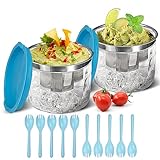 INNOVATIVE LIFE Ice Bowls for Serving Cold Food 2Pack, 25oz Dip Chiller Bowl Platters for Sauces, Salsa, Guacamole, Salad, Pasta