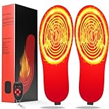 Heated Insoles 3500mAh Rechargeable Foot Warmers Electric Heating Insoles Remote Control, Heating up to 16 Hours for Men Women Outdoor Hunting Fishing Hiking Camping (L)