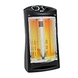 BEYOND HEAT 1500 Watt Electric Quartz Infrared Radiant Tower Heater, Portable Space Heater with Tip-Over and Overheat Protection, Fast Heating Heater Quiet and Safe for Office Indoor Use Home Bedroom