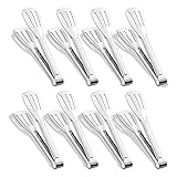 8 Pack Serving Tongs, Metal Tongs, Tongs for Serving Food, Food-Grade Stainless Steel Tongs, Small Tongs, Cooking Tongs, Small Tongs for Appetizers, Kitchen Tongs, Food Tongs,Dishwasher Safe (7 Inch)