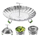 Steamer Basket, Veggie Steamer Basket for Cooking Stainless Steel Folding Vegetable Steamer Insert with Extending Removable Center Handle Expandable to Fit Various Size Pot(5.5' to 9')