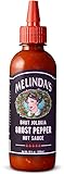 Melinda’s Ghost Pepper Hot Sauce - Gourmet Extra Spicy Hot Sauce - Made with Fresh Ingredients, Ghost Peppers (Bhut Jolokia), Habanero Pepper, Carrot, Garlic, Lime Juice - 10oz Squeeze, 1 Pack