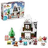 LEGO DUPLO Santa's Gingerbread House 10976 Toy with Santa Claus Figure, Stocking Filler Gift Idea for Toddlers, Girls and Boys Age 2 Plus